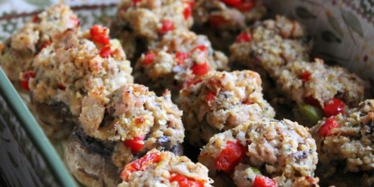 Chicken Sausage Stuffed Mushrooms