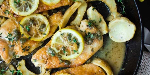 LEMON CAPER ARTICHOKE CHICKEN PICCATA