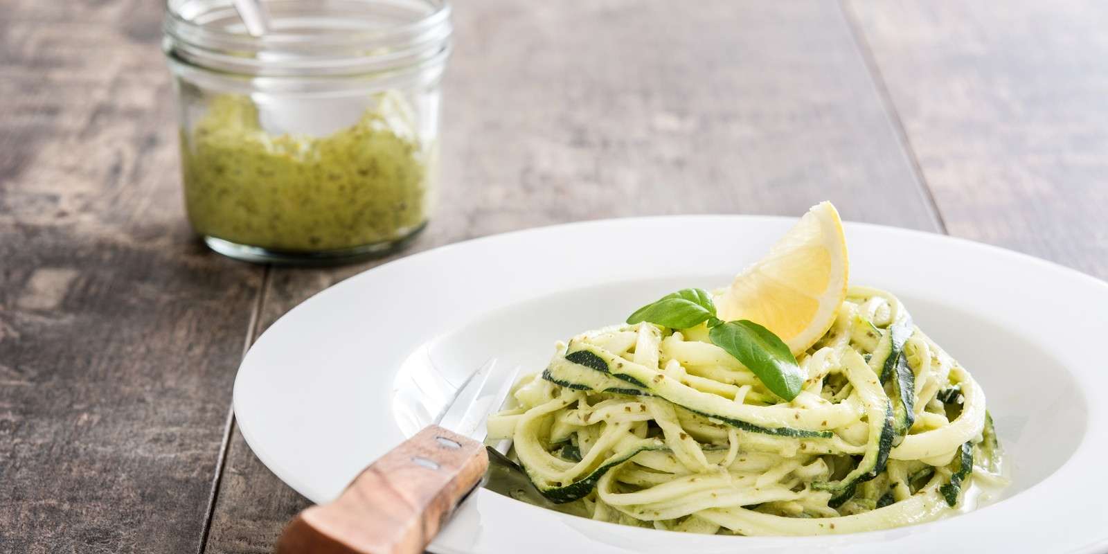 Zucchini & Summer Squash Ribbons with Walnut Pesto