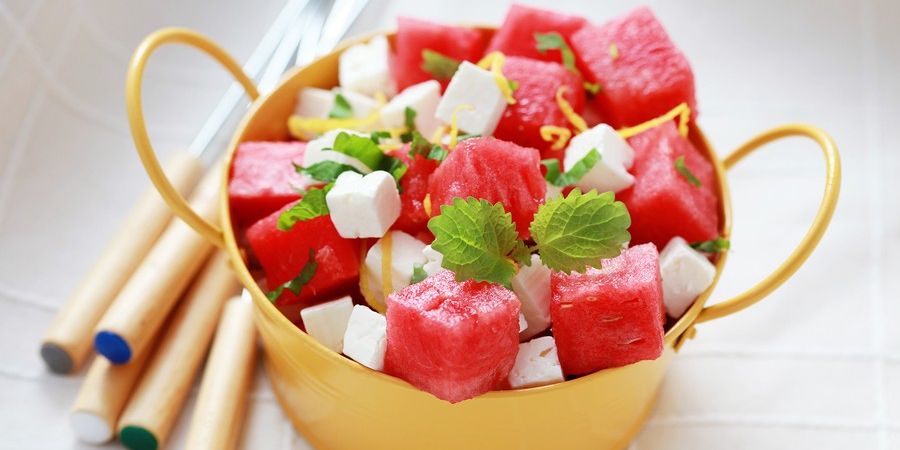 Watermelon Salad with Feta and Mint 