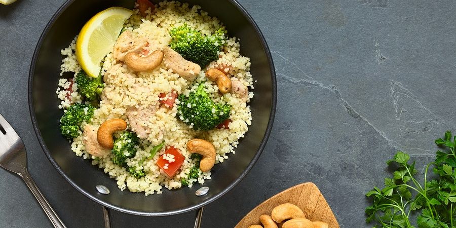 Curried Millet with Carrots, Broccoli & Cashews