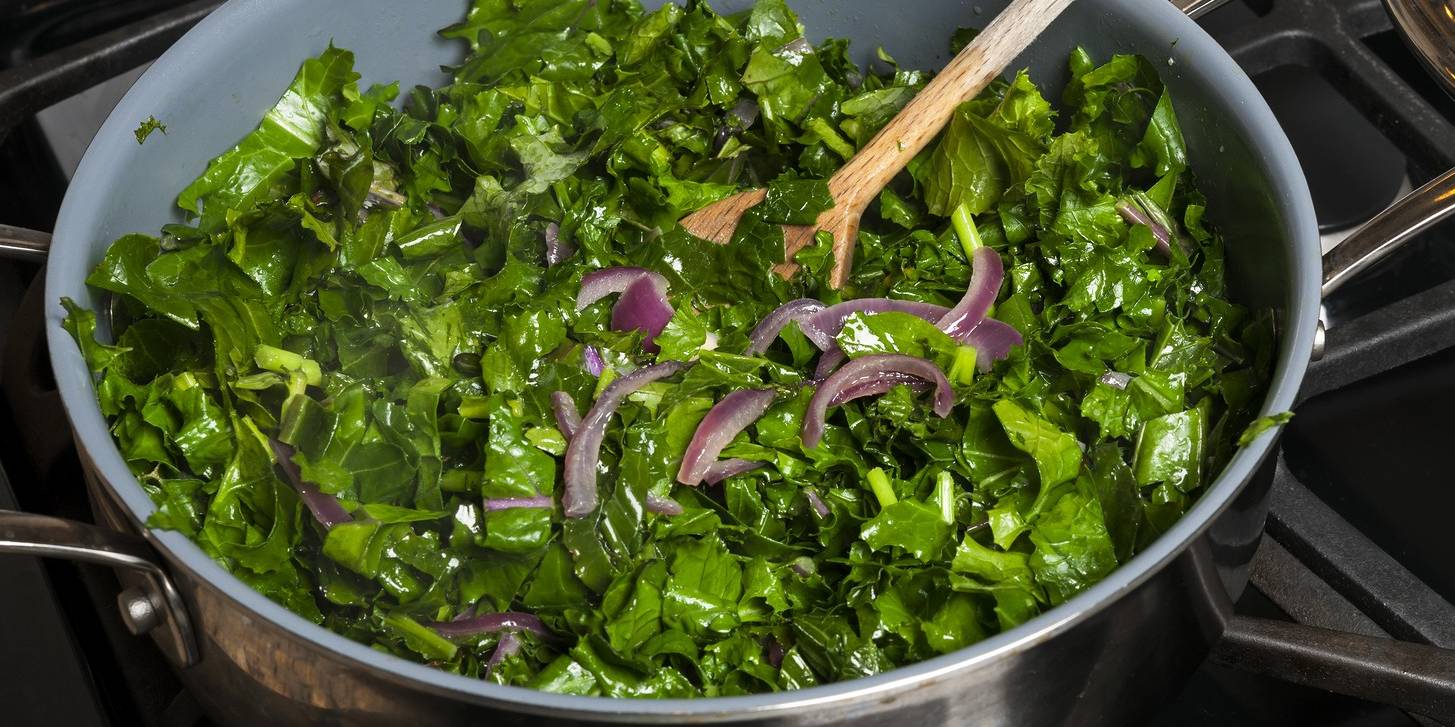 Sauteéd Kale and Baby Bok Choy