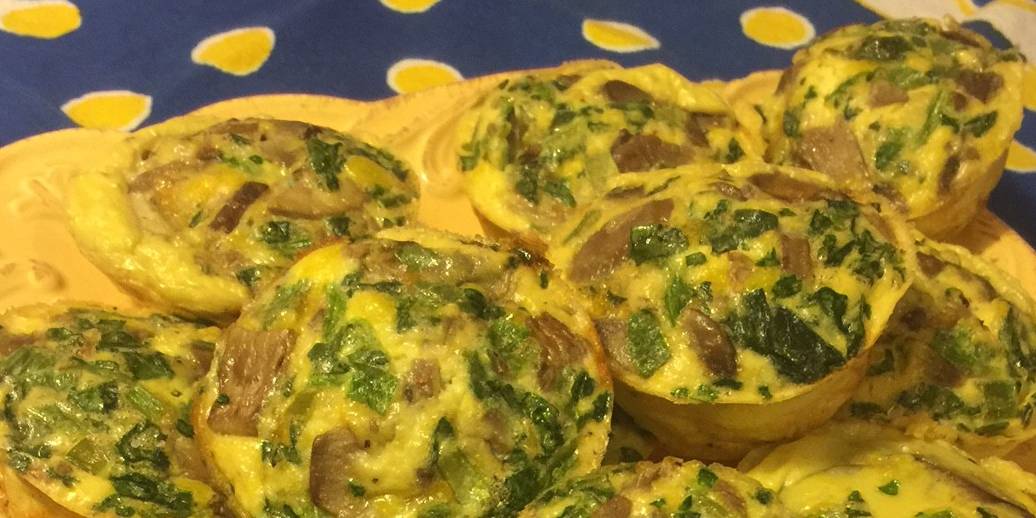 Spinach, Mushroom and Cheese Mini Quiches