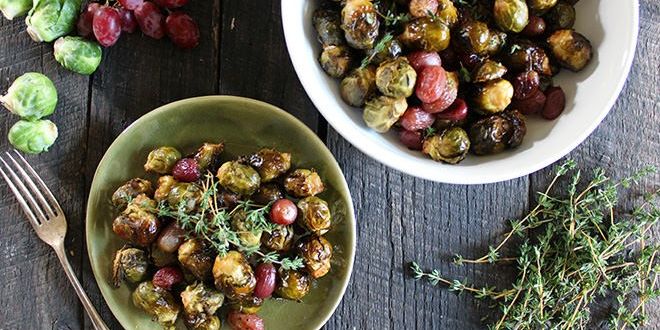 BALSAMIC BRUSSELS SPROUTS AND RED GRAPES