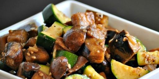 Roasted Mushrooms Zucchini Eggplant