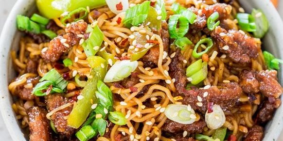 Mongolian Beef Ramen Noodles