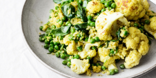 Cauliflower Chickpea Curry Quinoa Stew -V, DF, GF