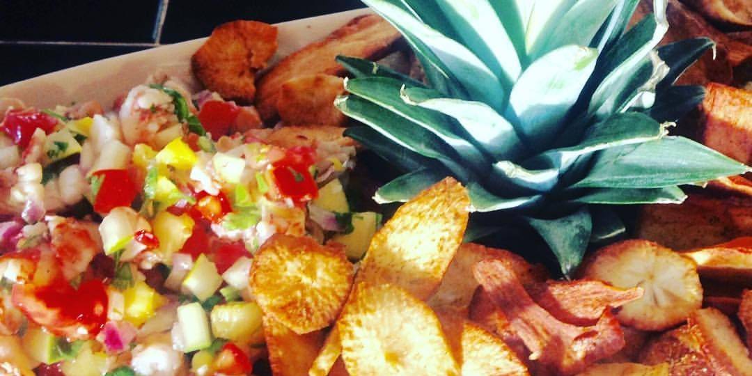 Pineapple Shrimp Ceviche and Yuca Chips