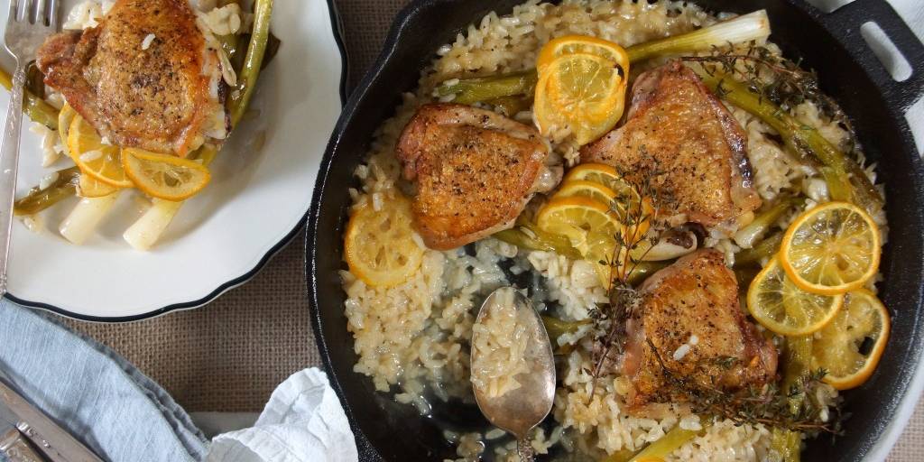 Baked Risotto with Lemon Chicken
