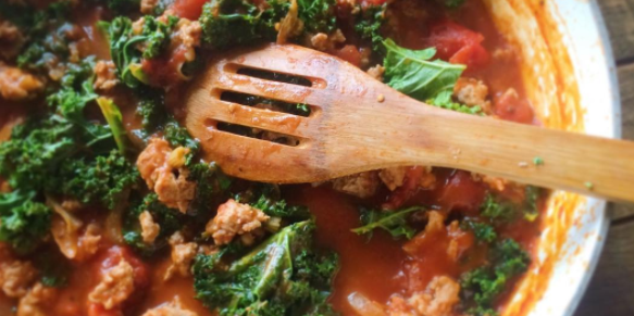 Chicken, Kale and Tomato Sauce