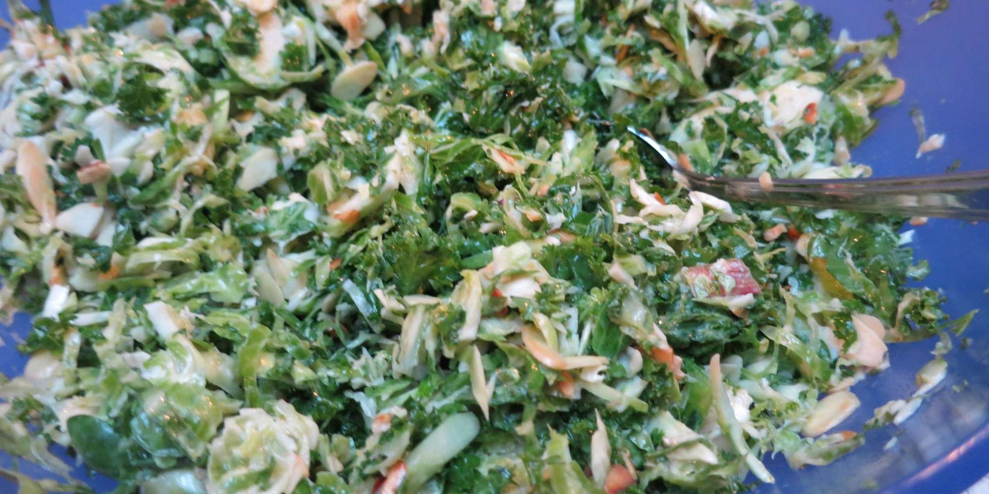 Shredded Kale & Brussels Sprout Salad with Lemon