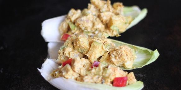 Curry Chicken Salad on Endive