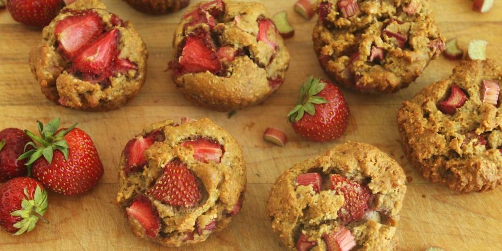 Gluten Free Strawberry Rhubarb Muffins 