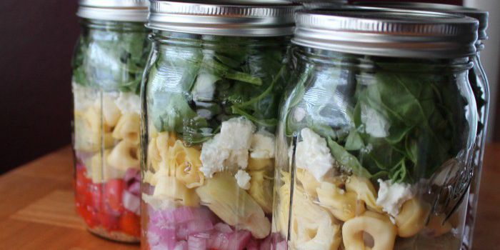 Artichoke & Tortellini Mason Jar Salads