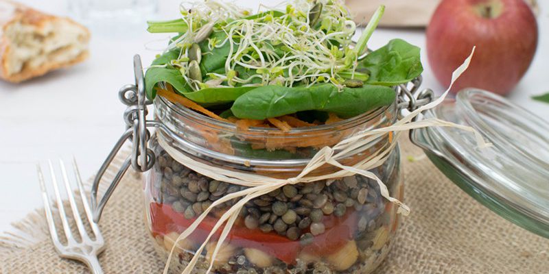 High Protein Salad in a Jar 