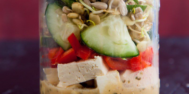 Tofu Salad with Sesame-Lemon Dressing