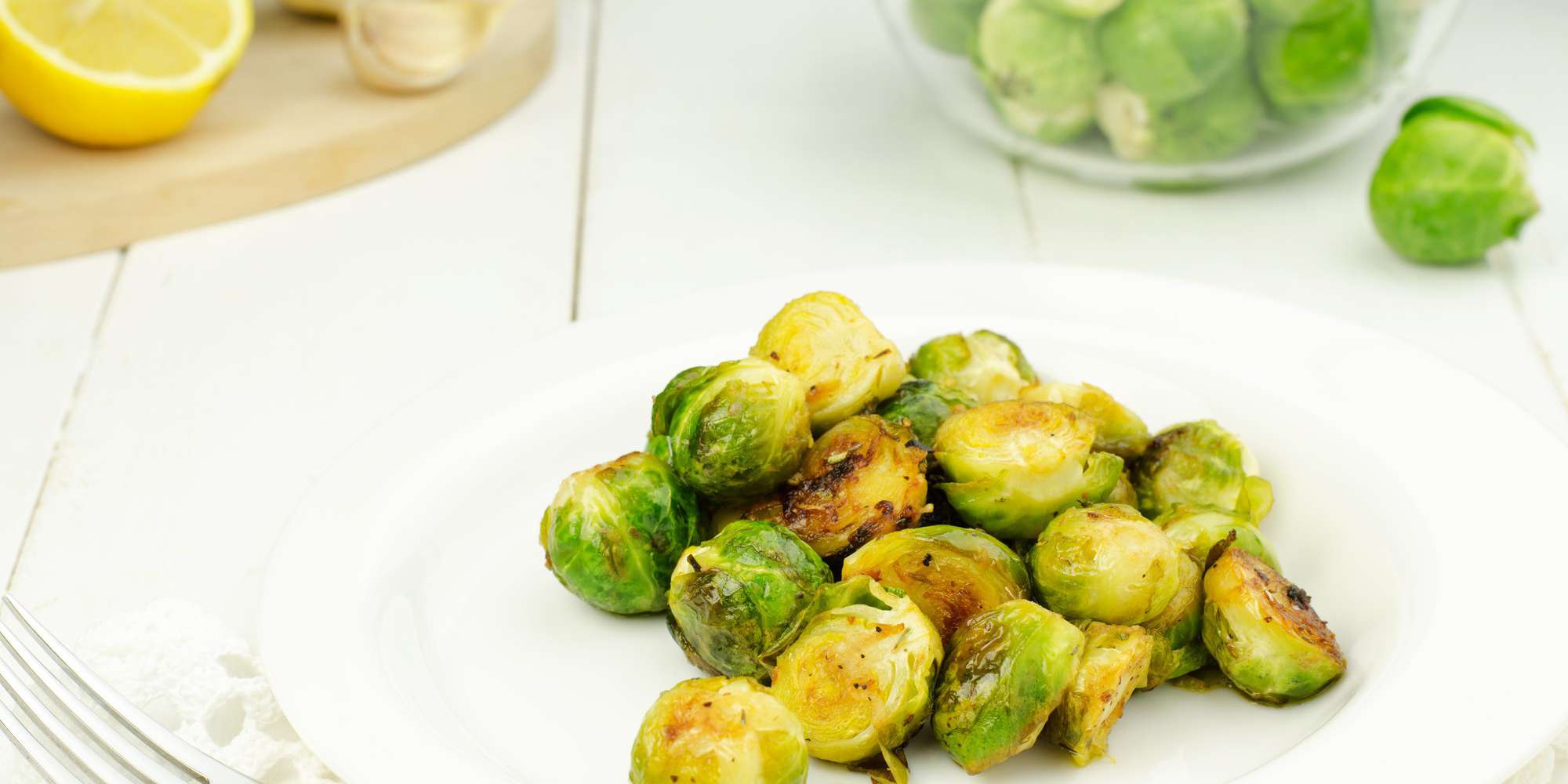 Garlic Lemon Roasted Brussels Sprouts