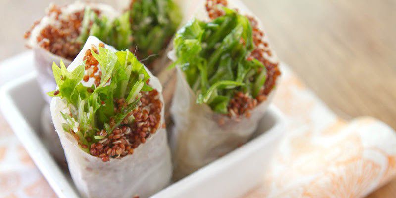 Sesame-Ginger and Quinoa Spring Rolls