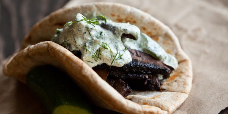 Portobello Gyro with Hemp Seeds Tzatziki