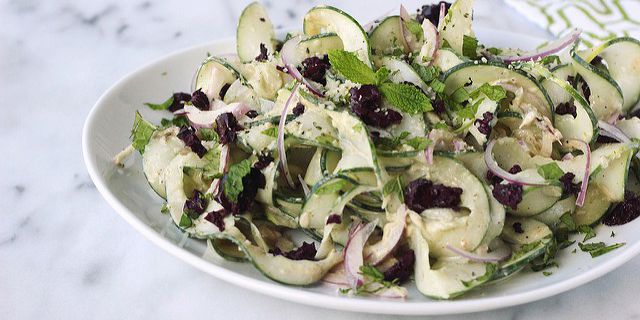 Cucumber Ribbon Salad with Garlic Tahini Dressing