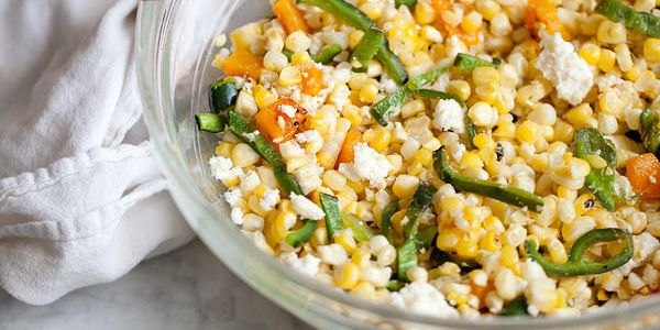 Grilled Corn and Pasilla Pepper Salad