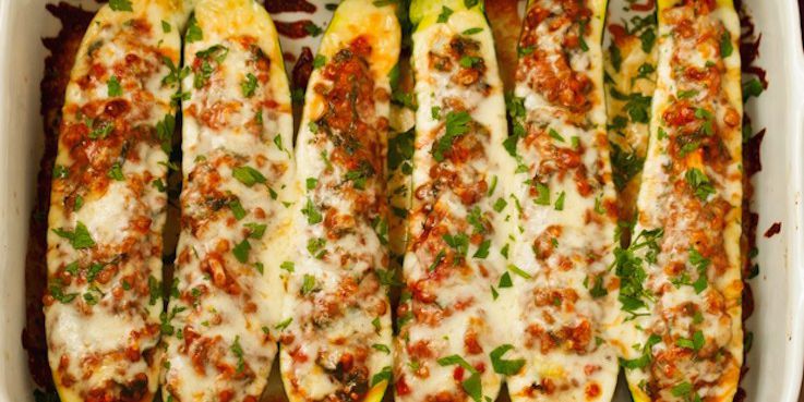 Lentil Stuffed Zucchini Boats