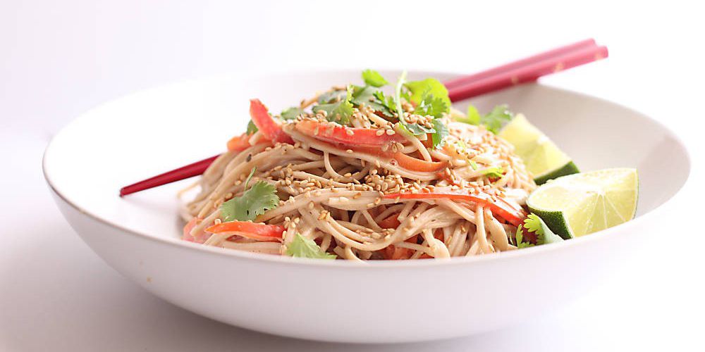 Soba Noodle Salad with Spicy Peanut Sauce (keto)