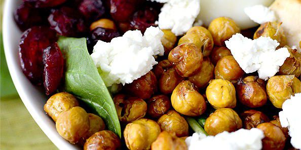 Chicken Power Bowls & Crispy Baked Garbanzo Beans