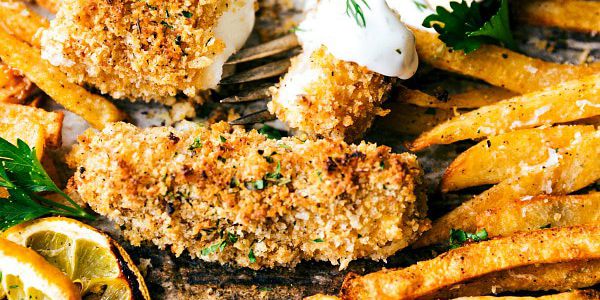 ONE PAN EASY BAKED FISH AND CHIPS
