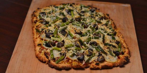 Herb Potato, Asparagus, & Smoked Oyster Pizza