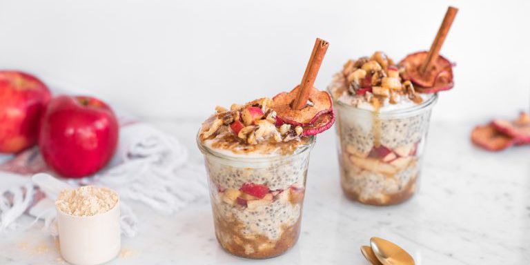 Apple Chia-Oat Parfaits with Creamy Tahini-Caramel