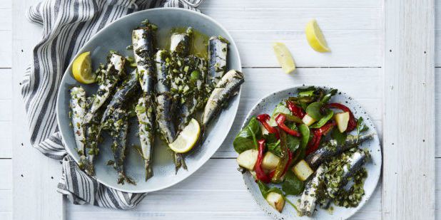 Portuguese Grilled Sardines with Sweet Potato