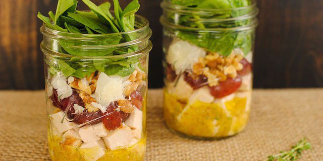 Chicken & Spinach Salad Jars