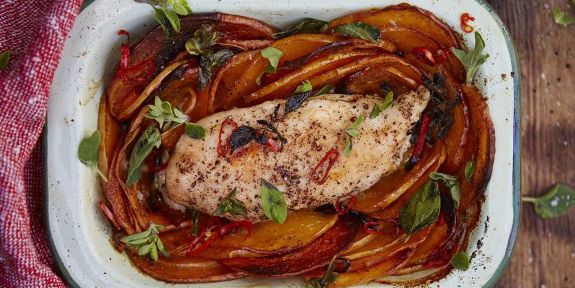Roasted Chicken with Butternut Squash & Chili
