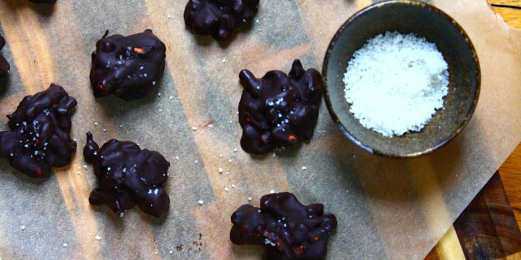 Salted Dark Chocolate Pretzel Turtles