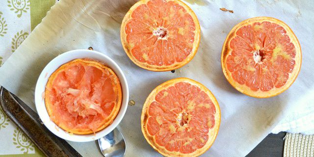 Honey Ginger Broiled Grapefruit