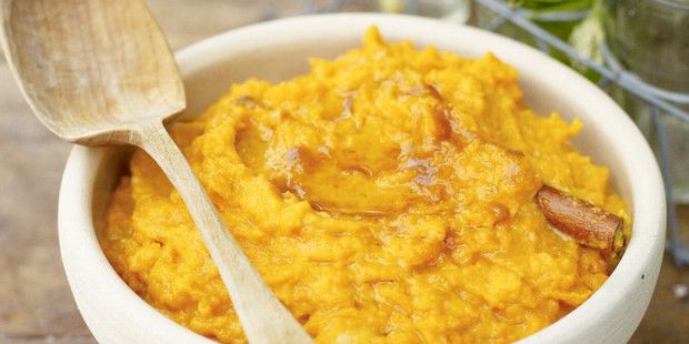 Mashed Sweet Potatoes with Banana and Brown Sugar