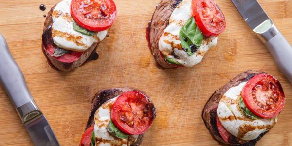 TNT Filet Mignon with Tomato and Mozzarella Salad