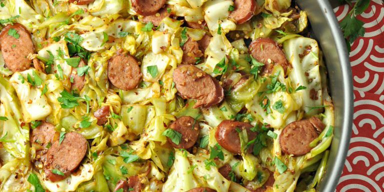 Fried Cabbage with Kielbasa