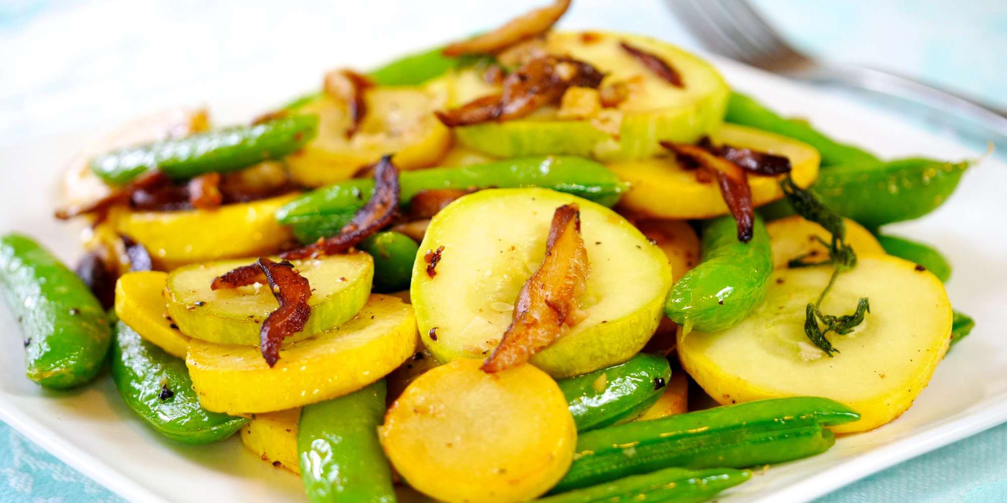 Sauteed Sugar Snap Peas, Shitake and Summer Squash