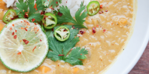 Coconut Lentil Soup with Lemongrass and Ginger