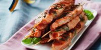 Prosciutto-wrapped salmon skewers