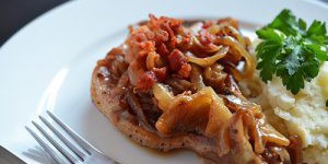 Bacon Apple Smothered Pork Chops