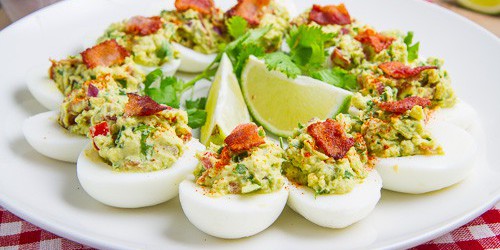 Bacon Guacamole Deviled Eggs