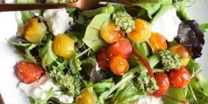 Salad with Roasted Tomatoes and Pesto