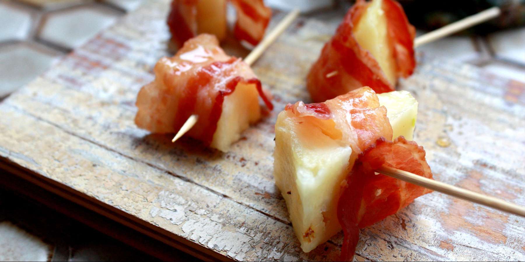 Bacon wrapped pineapple