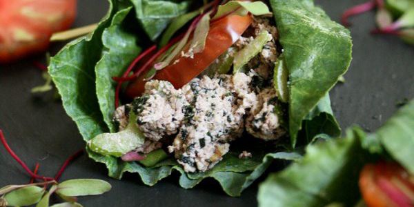 Vegan Tuna Salad in Collard Green Wraps