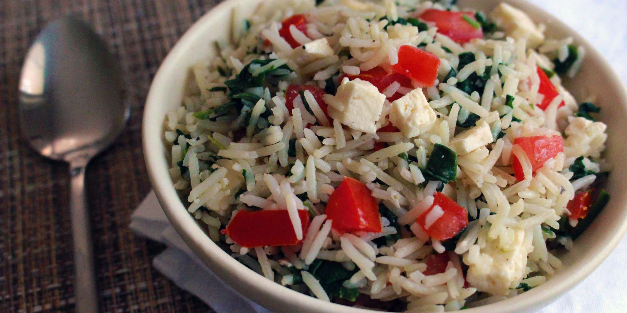 Rice with Feta Tomato & Spinach