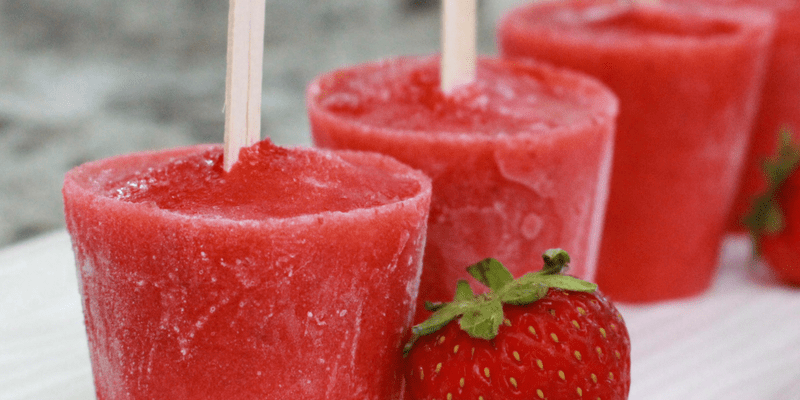 Strawberry Lemon Chia Popsicles