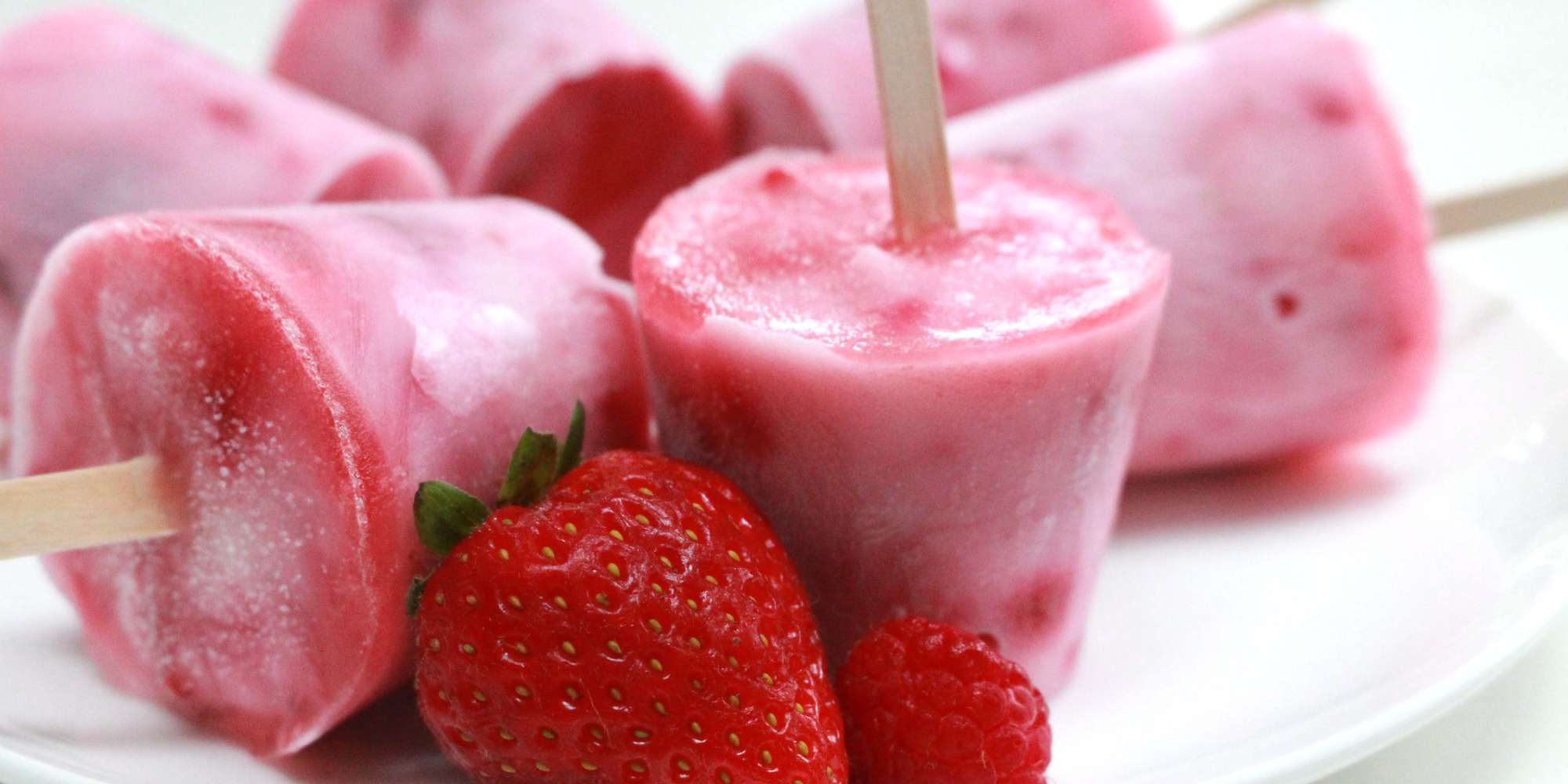 Strawberry Raspberry Yogurt Popsicles